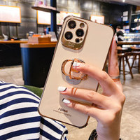 Boucho luksusowe galwanizacja etui na telefony dla iphone 13 12 Pro MAX 11 Pro XS XR X SE 6 7 8 plus 12Mini uchwyt telefonu pierścień uchwyt przypadku 3